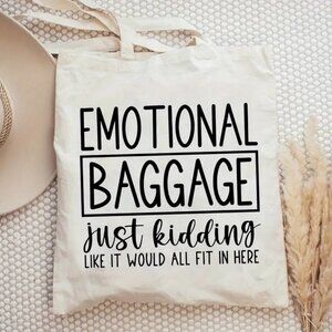 NWT Emotional Baggage  Canvas Tote Bag